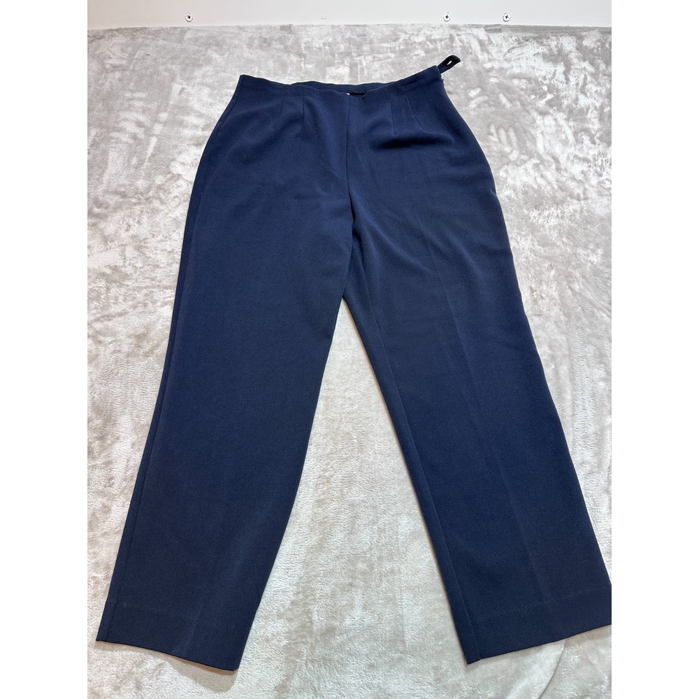 JM Collection Pants Womens Size 8P Navy Blue Dress Trousers Straight Leg Petite